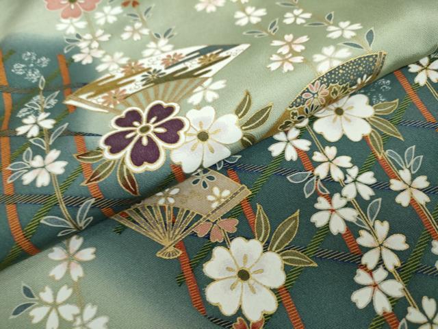 平和屋着物○訪問着 枝花文 金彩 仮絵羽 正絹 逸品 未