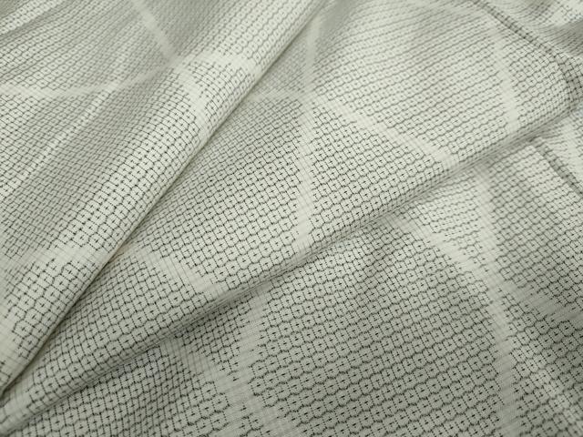 平和屋着物●本場大島紬　白大島　100亀甲　菱文　正絹　逸品　DAAV4998ud