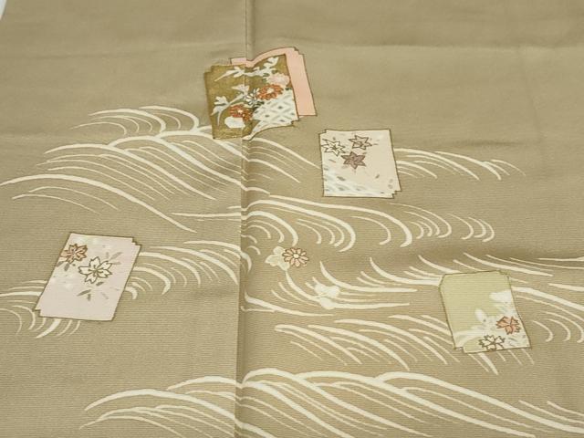 平和屋着物○訪問着 紬地 格子柄 三越扱い 正絹 逸品 CAAW7362yc 平和