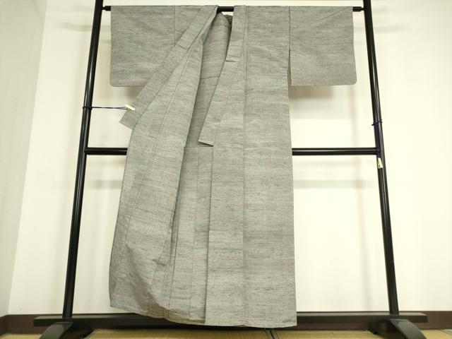 平和屋着物▽上質な紬 単衣 笹文 正絹 逸品 DAAS0163az