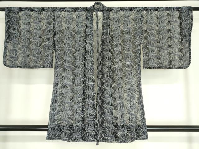 平和屋着物▽道中着　スリーシーズン　春夏秋　塵除け　総レース　草葉文　DAAV5066az 平和屋着物▽道中着 スリーシーズン 春夏秋 塵除け 総レース 草葉文