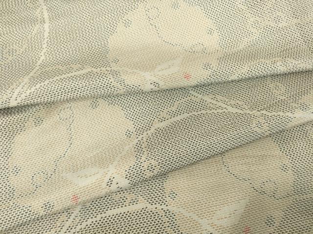 平和屋着物▽本場大島紬　白大島　単衣　雪輪重ね唐草文　正絹　逸品　DAAV5071az