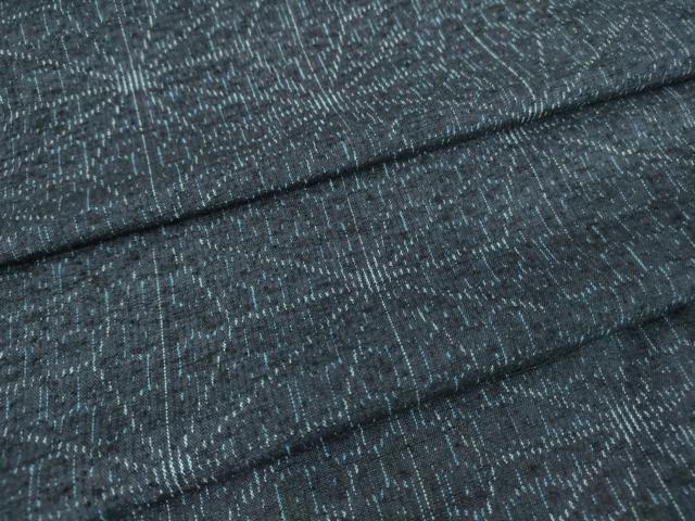 平和屋着物▽上質な紬　単衣　麻の葉文　正絹　逸品　DAAV5084az