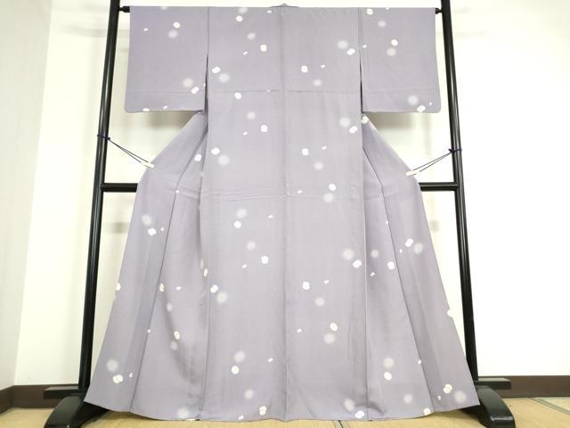 平和屋着物▽上質な小紋 単衣 霞丸文 蛍暈し 正絹 逸品