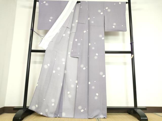 平和屋着物▽上質な小紋　単衣　霞丸文　蛍暈し　正絹　逸品　DAAV5200az_2