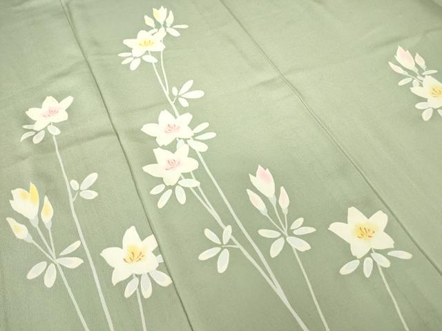 平和屋着物▽訪問着　単衣　草花文　正絹　逸品　DAAV5214az_5