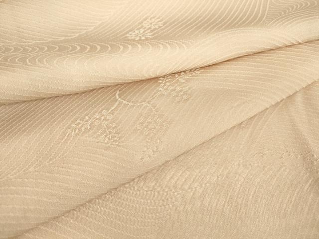 平和屋着物▽上質な色無地　単衣　流水花地紋　肌色　正絹　逸品　DAAV5217az