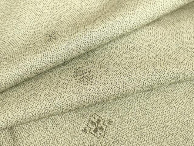 平和屋着物▽上質な小紋　単衣　菱花文　正絹　逸品　DAAV5369az