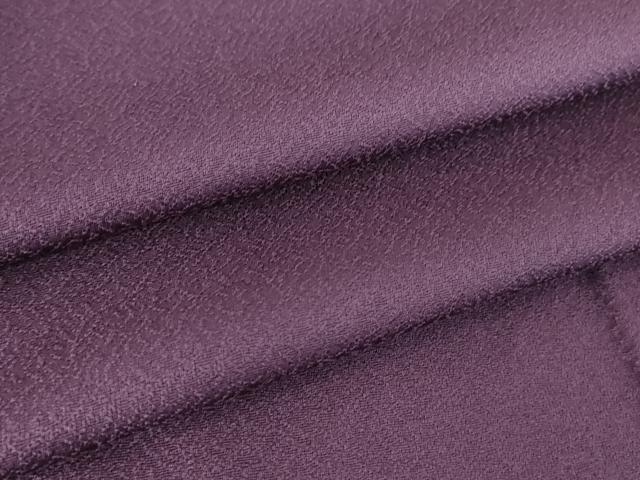 平和屋着物▽上質な色無地　単衣　草葉地紋　紫紺色　正絹　逸品　DAAV5407az