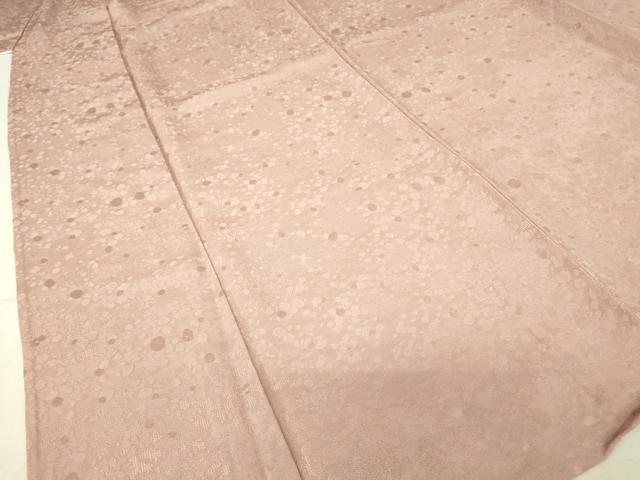 平和屋着物▽上質な色無地 単衣 霞地紋 梅鼠色 正絹