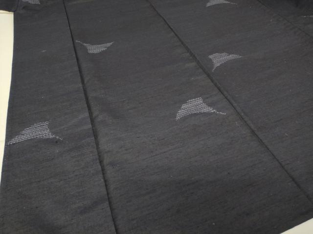 平和屋着物▽結城紬 単衣 銀杏 飛び亀甲柄 80亀甲 正絹 逸品
