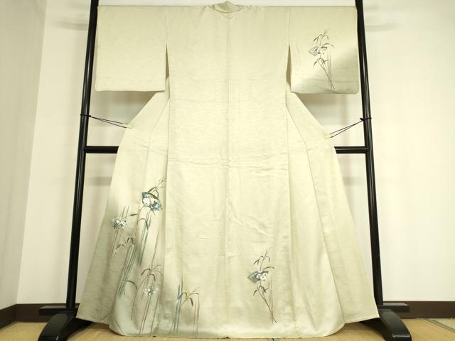 平和屋着物▽訪問着　単衣　地紙花文　金銀彩　正絹　逸品　DAAV5430az