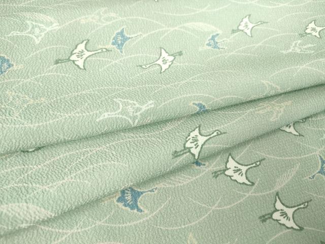 平和屋着物▽小紋　単衣　飛鳥文　洗える着物　DAAV5586az