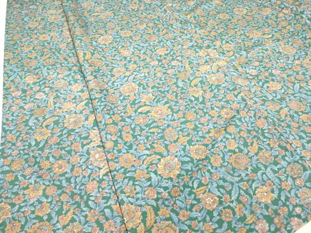 平和屋着物▽小紋 単衣 更紗花文 洗える着物 DAAV5608az