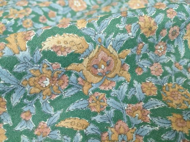 平和屋着物▽小紋 単衣 更紗花文 洗える着物 DAAV5608az