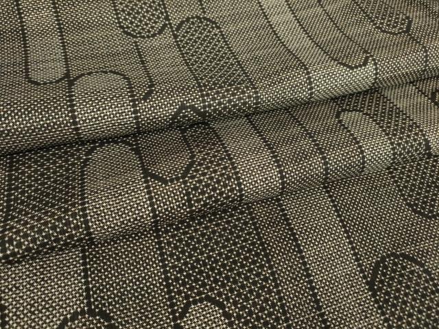 平和屋着物▽本場大島紬　単衣　7マルキ　変わり縞　正絹　逸品　DAAV5647az