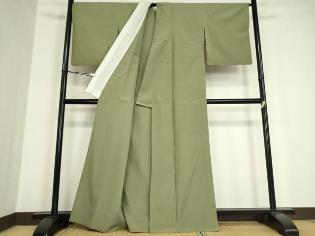 平和屋着物▽本塩沢　単衣　藍媚茶色　大丸織物謹製　証紙付き　正絹　逸品　DAAV5703az 平和屋着物▽本塩沢 単衣 藍媚茶色 大丸織物謹製 証紙付き