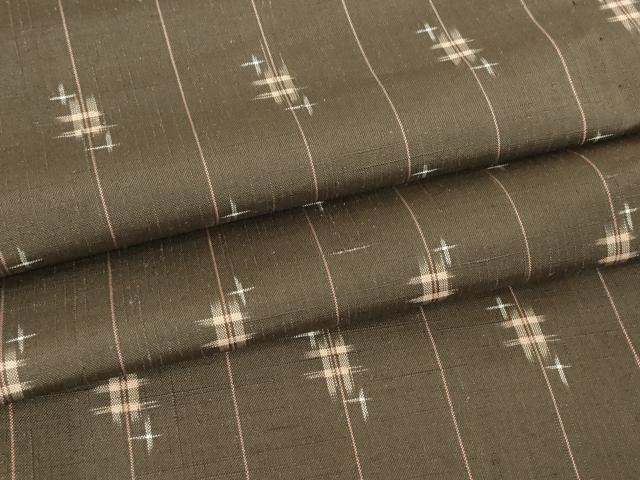 平和屋着物▽上質な紬　単衣　絣間道　三越扱い　正絹　逸品　DAAV5721az