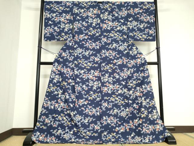 平和屋着物▽小紋　単衣　草花文　洗える着物　未使用　DAAV5739az 平和屋着物▽小紋 単衣 草花文 洗える着物 未使用 DAAV5739azの通販は