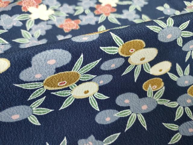 平和屋着物▽小紋 単衣 草花文 洗える着物 未使用 DAAV5739azの通販は