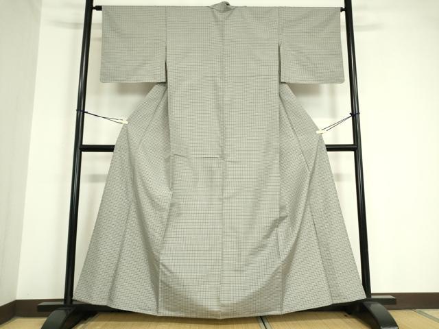 平和屋着物▽上質な紬　単衣　格子　正絹　逸品　DAAV5743az 平和屋着物▽上質な紬 単衣 格子 正絹 逸品 DAAV5743azの通販はau PAY