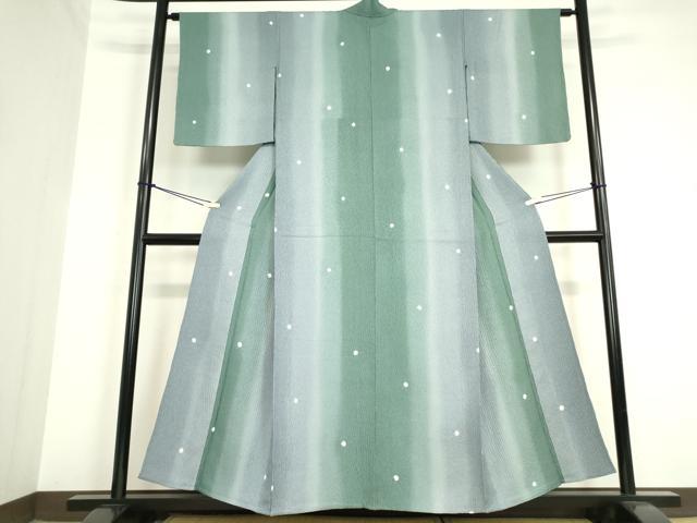 平和屋着物▽上質な小紋 単衣 絞り 箔散らし 正絹 逸品 未使用