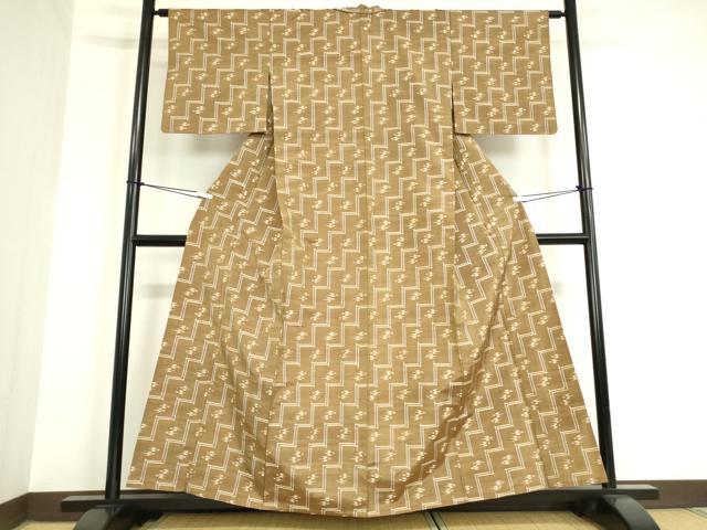 平和屋着物▽本場琉球絣 紬 単衣 正絹 逸品 DAAV5757az