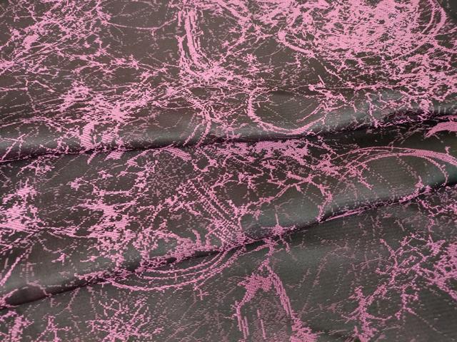 平和屋着物▽上質なお召 　単衣　抽象文様 　正絹　逸品　未使用　DAAV5771az