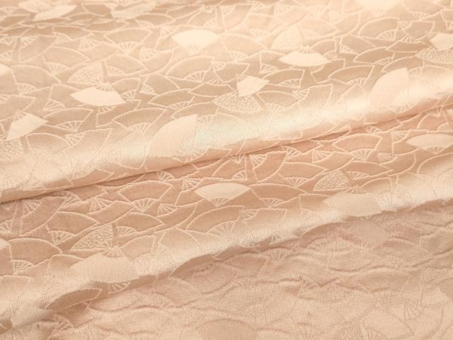 平和屋着物▽上質な色無地　単衣　扇面散らし地紋　洗柿色　正絹　逸品　DAAV5772az