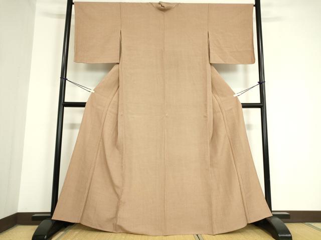 平和屋着物▽上質な紬 　単衣　子持ち縞 　正絹　逸品　未使用　DAAV5773az_1