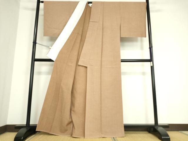 平和屋着物▽上質な紬 　単衣　子持ち縞 　正絹　逸品　未使用　DAAV5773az_2