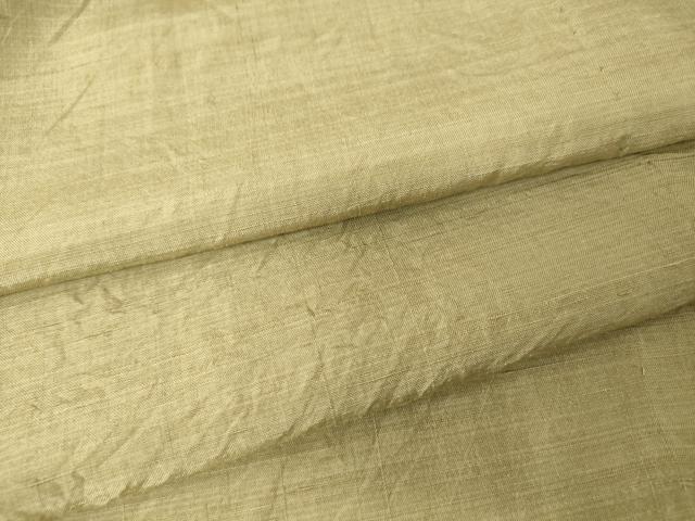 平和屋着物▽男性　紬　単衣　油色　キングサイズ　正絹　逸品　DAAV5803az