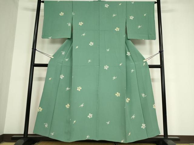 平和屋着物▽上質な小紋 単衣 舞花文 正絹 逸品 DAAV5811az