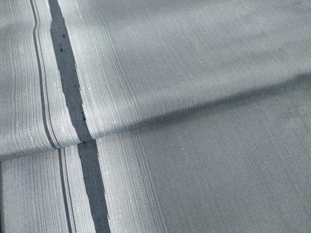 平和屋着物▽上質な紬　単衣　変わり縞　正絹　逸品　DAAV5831az_4