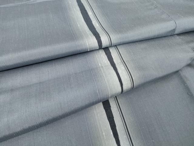 平和屋着物▽上質な紬　単衣　変わり縞　正絹　逸品　DAAV5831az