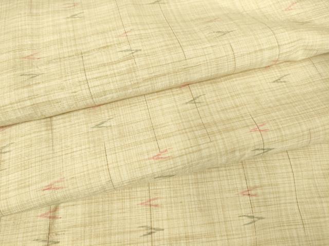 平和屋着物▽上質な紬　単衣　絣文　正絹　逸品　DAAV5838az