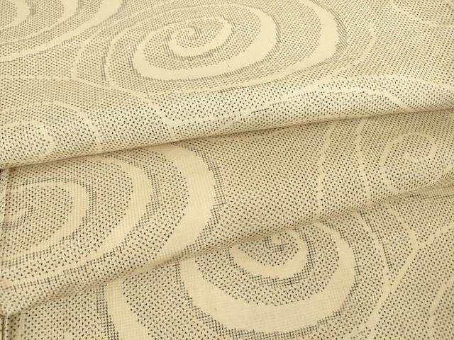 平和屋着物▽本場大島紬　白大島　単衣　7マルキ　流水文　正絹　逸品　DAAV5843az