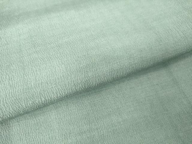 平和屋着物▽男性　色無地　単衣　お召縮緬　水浅葱色　正絹　逸品　DAAV5907az_3