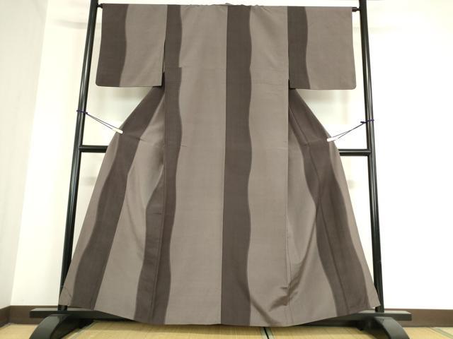 平和屋着物▽上質な紬　単衣　変わり間道　正絹　逸品　DAAV5912az_1