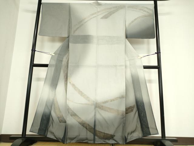 平和屋着物▽訪問着　無双　紗袷　紗×絽　束ね熨斗花文　暈し染め　金彩　正絹　逸品　DAAV5920az