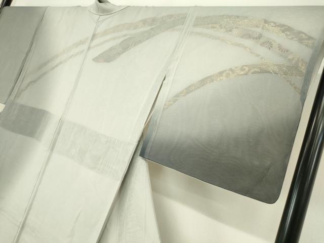 平和屋着物▽訪問着 無双 紗袷 紗×絽 束ね熨斗花文 暈し染め 金彩 正絹