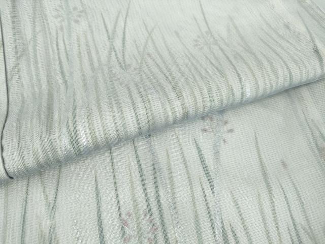 平和屋着物▽訪問着 無双 紗袷 紗×絽 草花文 銀彩 正絹 逸品