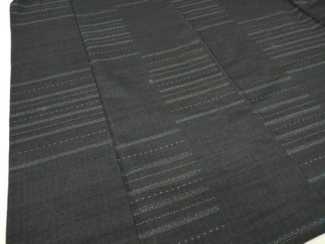 平和屋着物▽結城紬　単衣　変わり市松　80亀甲　正絹　逸品　DAAV5924az