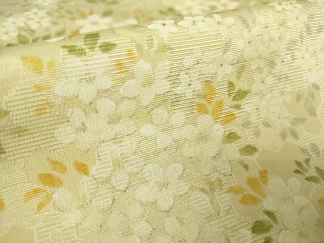 平和屋着物▽上質なお召　単衣　草花文　正絹　逸品　DAAV5974az_5