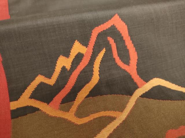 平和屋着物●名門木屋太　今河織物　六通柄袋帯　遠山風景　正絹　逸品　DAAV6007ps 平和屋着物○名門木屋太 今河織物 六通柄袋帯 遠山風景