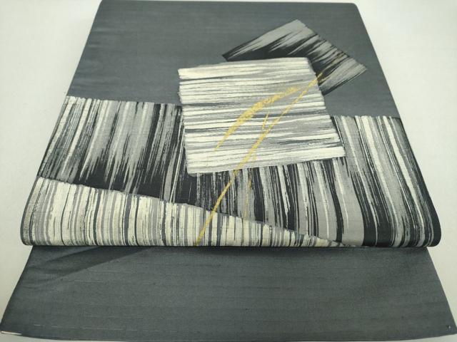 平和屋着物●太鼓柄袋帯　紬地　色紙重ね　金彩　正絹　逸品　DAAV6035ps