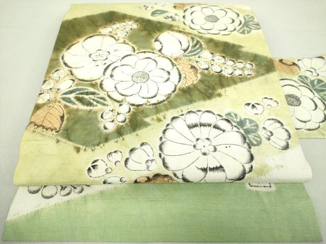 平和屋着物●九寸名古屋帯　紬地　作家物　絞り　辻が花　正絹　逸品　DAAV6073ps