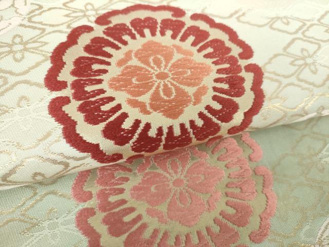 平和屋着物○九寸名古屋帯 唐織 花丸文 金糸 正絹 逸品 DAAQ3305ps