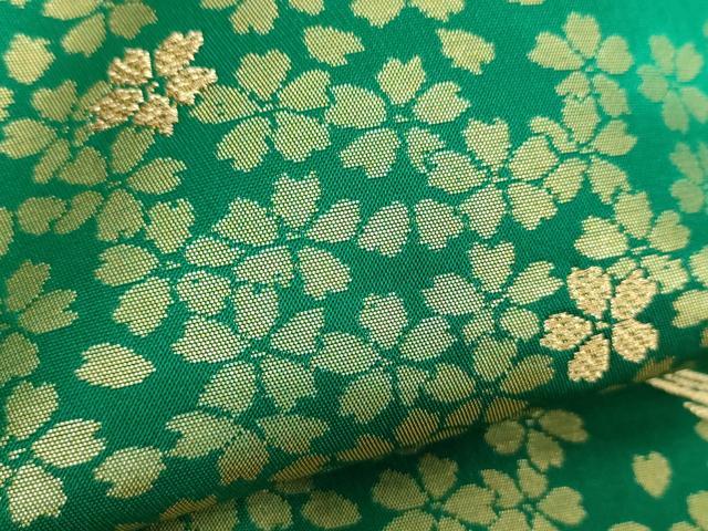 平和屋着物○染色作家 斉藤三才 つけ帯 三才鳥 舞桜 金糸 正絹