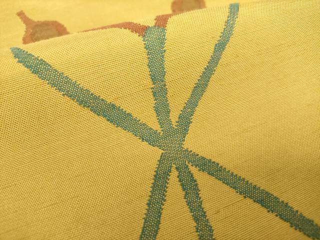 平和屋着物●能州紬　絲藝苑　上島洋山　両面　太鼓柄袋帯　抽象文様　金糸　正絹　逸品　DAAV6142ps 平和屋着物○能州紬 絲藝苑 上島洋山 両面 太鼓柄袋帯